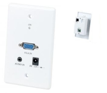 VW01HA 有源嵌入式高清VGA視頻&立體音頻雙絞線延長器 Wall Plate Hi Resolution VGA CAT5 Extender With Stereo Audio﻿