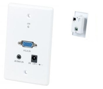 VW01HA 有源嵌入式高清VGA視頻&立體音頻雙絞線延長器 Wall Plate Hi Resolution VGA CAT5 Extender With Stereo Audio﻿產品圖