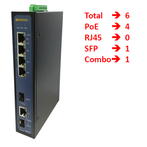 VAD-G6401C工業級 6埠 全Gigabit 乙太網路 PoE交換機產品圖