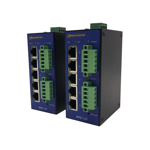 VAD-WPE-125, Modbus RS485/232轉5埠網路閘道器,  隔離型Modbus通信協定轉換器 RS485/232/Ethernet產品圖