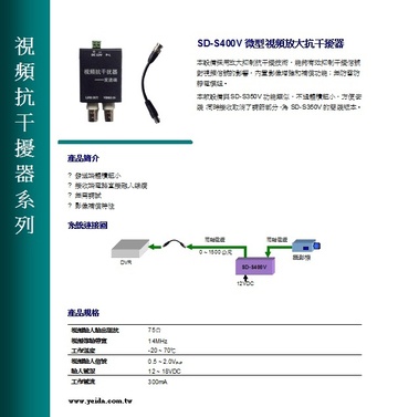 Y-SD-S400V 微型視頻放大抗干擾器產品圖