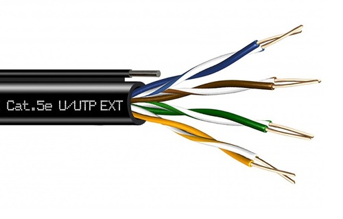 POWERPRO EXT CAT5E U/UTP 24AWG CABLE WITH ROD 305MTR  鋼線自持屋外用 Cat-5e, 4對網路線