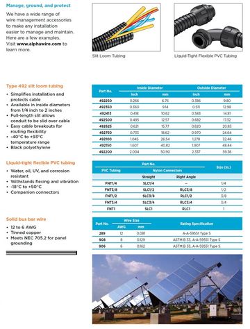 ALPHA Type 492 slit loom tubing 太陽能電線管理用開缝護管