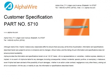 ALPHA-5710 Awg14(Solid )x2C PVC-PVC Thermocouple Wire JX 熱電偶補償導線