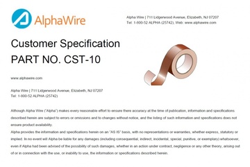 ALPHA-CST-10 Copper Highly conductive adhesive backing 高电导性胶合剂衬背