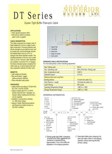 DTA-502VV 50/125 2C緊式多模雙被覆室內光纜 Duplex Tight Buffer Fiberoptic Cable產品圖