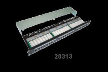 Hosiwell-20313 Cat.5e 19" 24 P STP Patch Panel 附隔離跳線面板 Shield Type