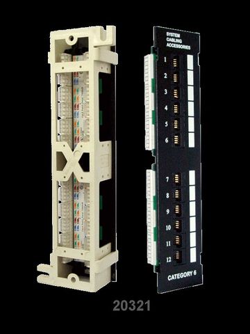 osiwell-20321 Cat.6 12 Ports Patch Panel for 89D Bracket 迷你型 12P 跳線面板產品圖