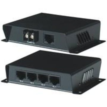 YSCT-TDP414VP 雙絞線集線配電器﻿ 4 x RJ45 Female to 1 x RJ45 Female CAT 5 Cable Hub With Power產品圖