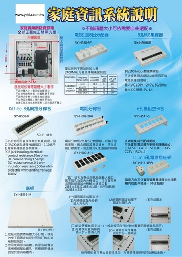 SY-SYH-4040-BOX  家庭寬頻網路資訊箱(宅內箱) Home Network Info Box