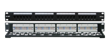 YD-508-24E-M 19吋CAT5e PCB型跳線面板 弧形 加理線架產品圖
