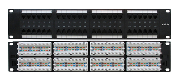 YD-508-48E 19吋CAT5e PCB型跳線面板 弧形 (48埠)產品圖