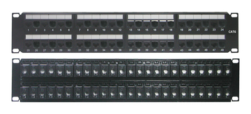 YD-508-48T-C6 19吋CAT6跳線面板加理線架-免工具 (48埠)產品圖