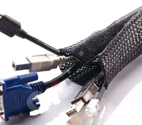 YEIDA, BSWP PET Wire expandable wrap braided sleeving PET 電線線束等黏貼式編織擴充管產品圖